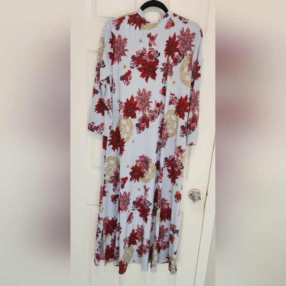 NATORI  SIZE M. WOMEN'S DREES Maxi Dress with Red and Pink Flowers - Picture 2 of 13